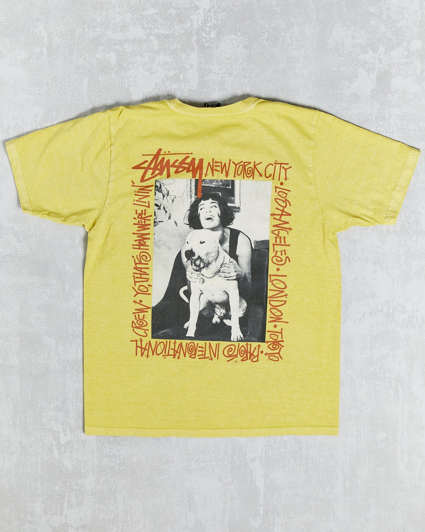 Stussy How We're Living T-Shirt Pigment Dyed Yellow