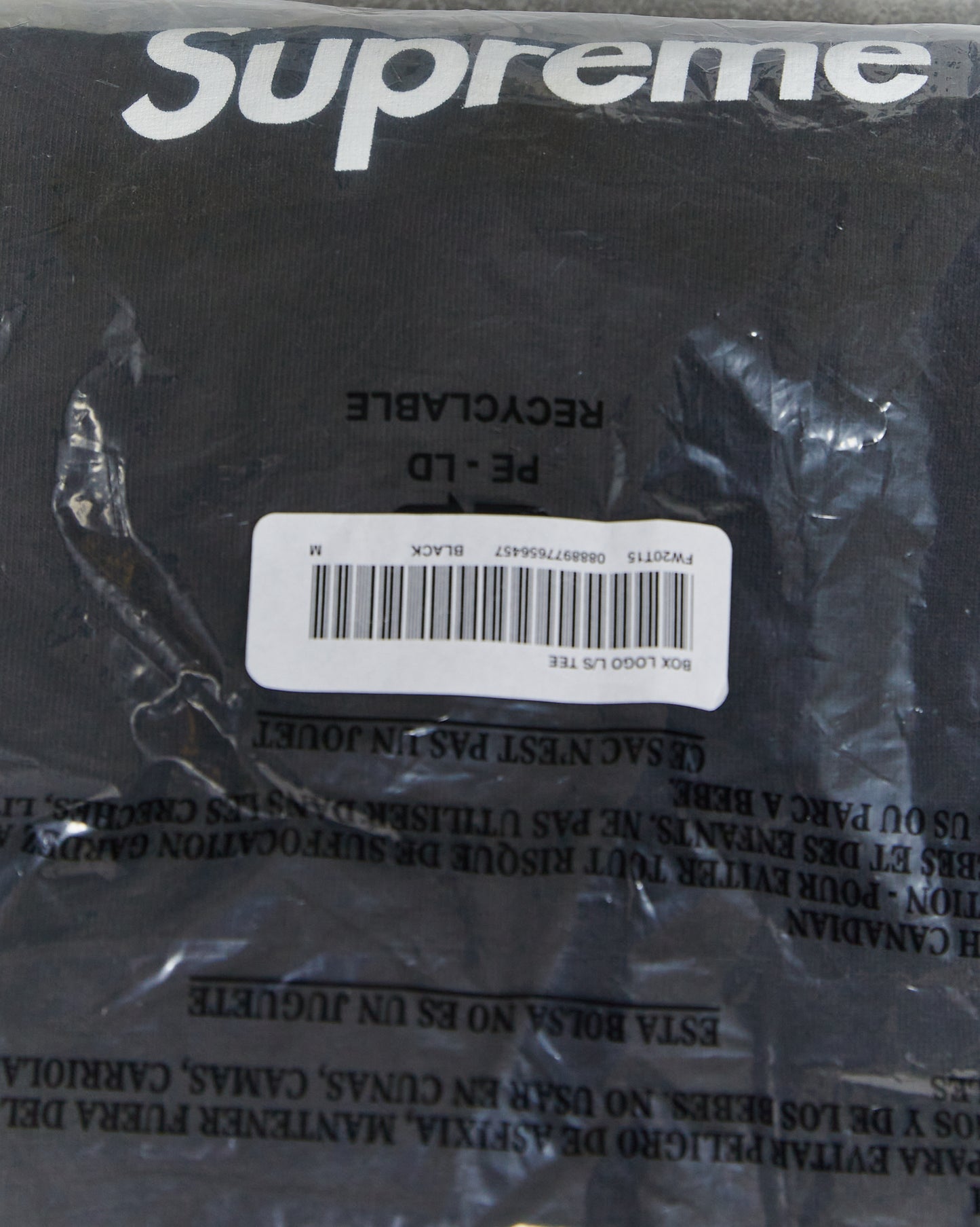 Supreme FW20 Box Logo Long Sleeve Tee (Medium)