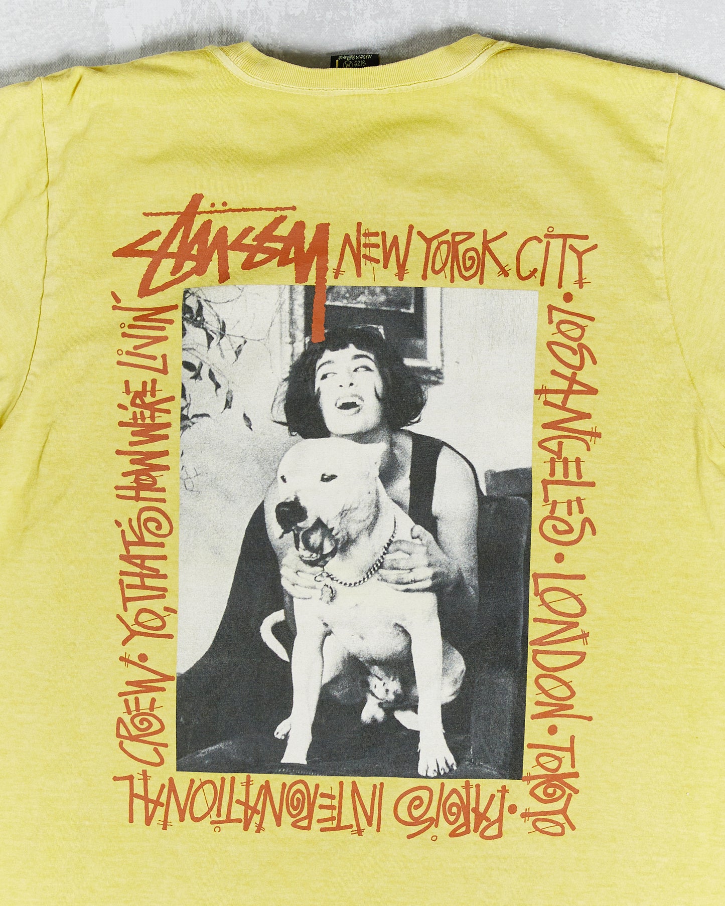 Stussy How We're Living T-Shirt Pigment Dyed Yellow