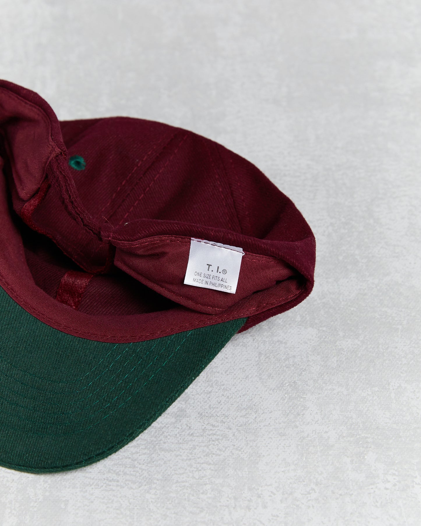 Vintage Blank T.I. Scrunch Cap Burgundy Green