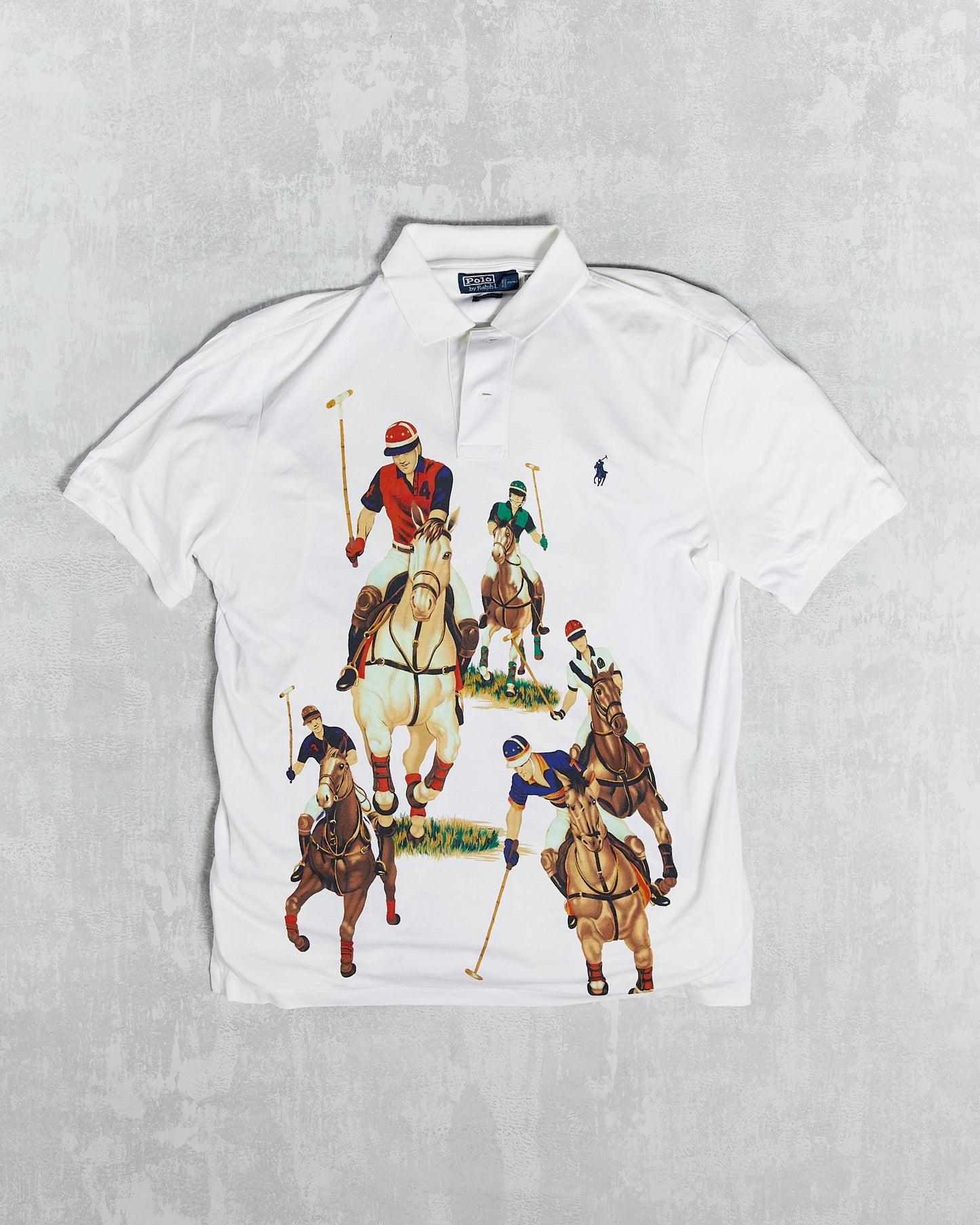 Ralph Lauren 5 Horseman Polo Shirt (Medium) white