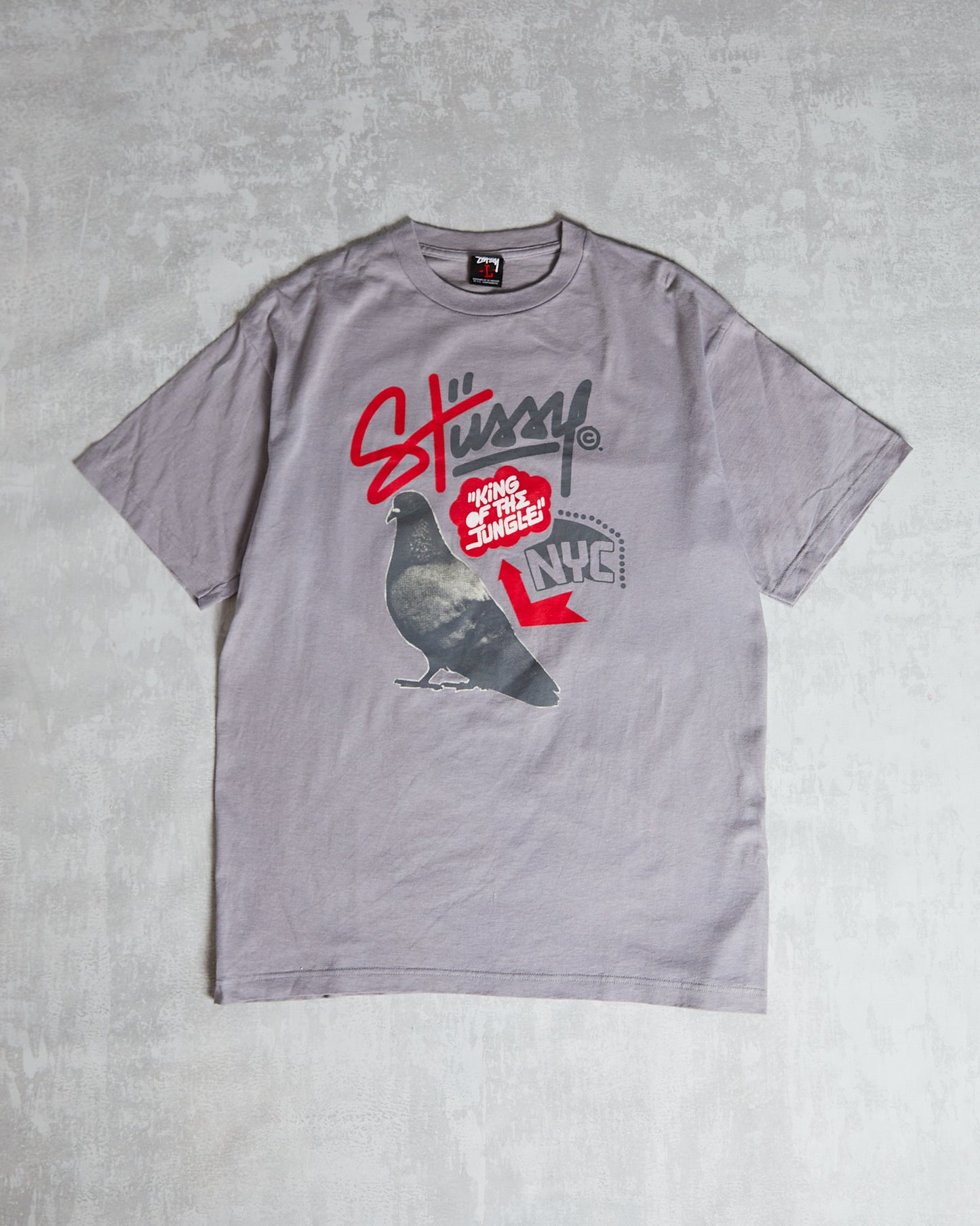 Vintage Stussy Pigeon Dunk 2008 T-Shirt (Large) grey