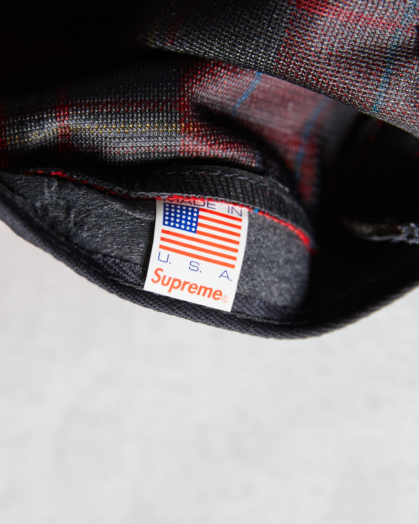 Supreme Plaid Box Logo Camp Cap 2008 red