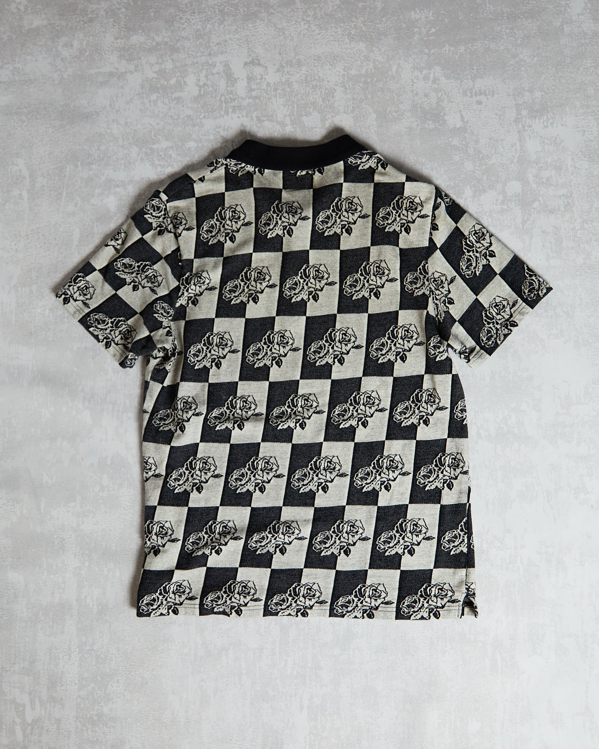 Stussy Rose Checkered  Polo black grey