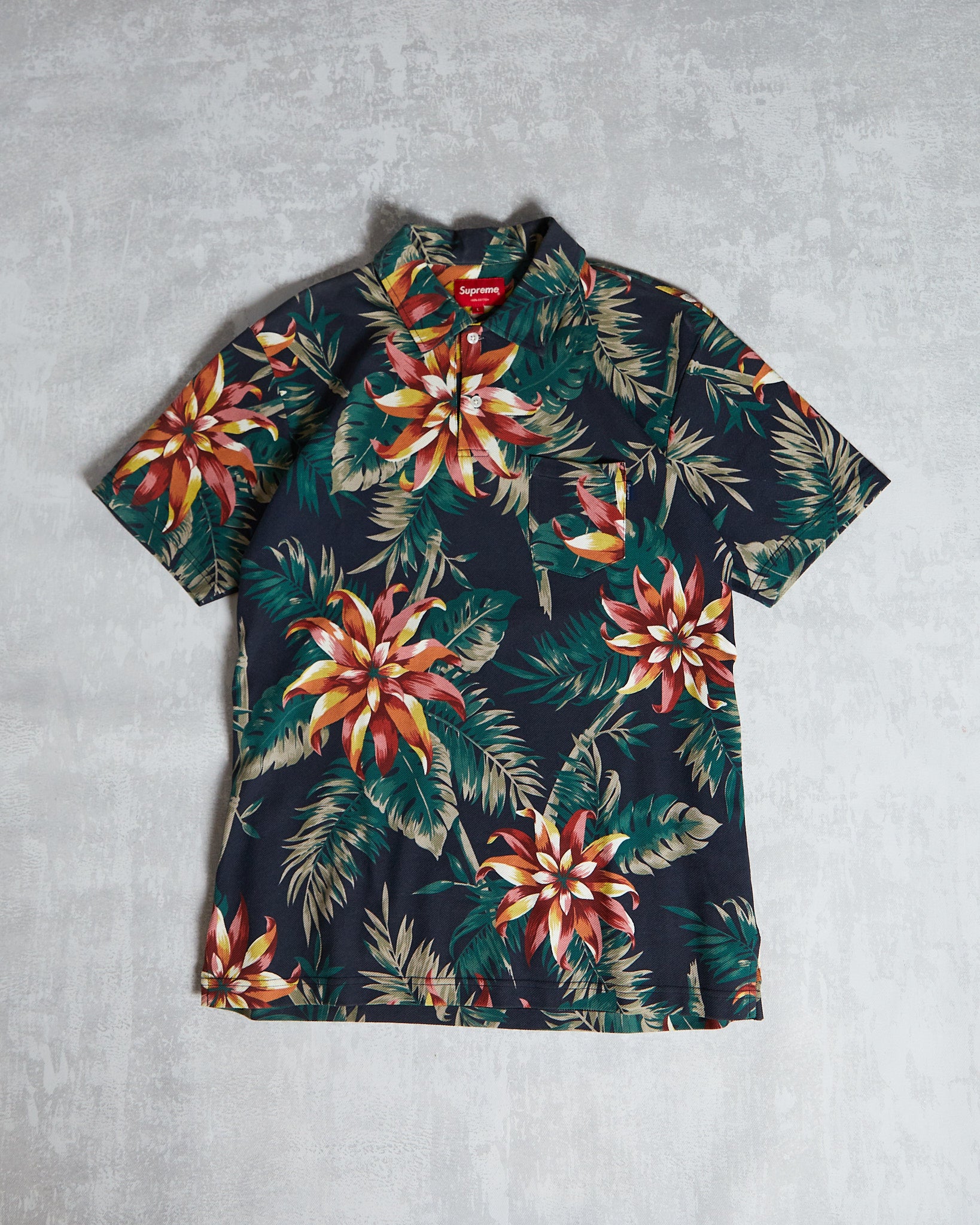 Supreme Floral Polo 2012 (Large) navy