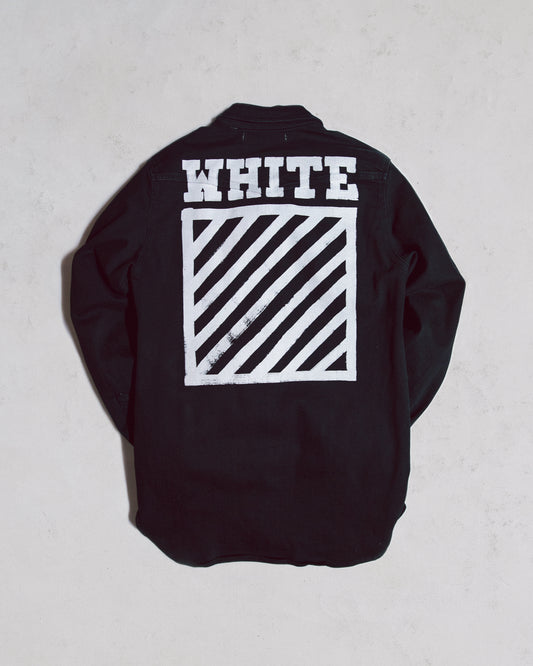 Off White Denim Shirt Jacket black