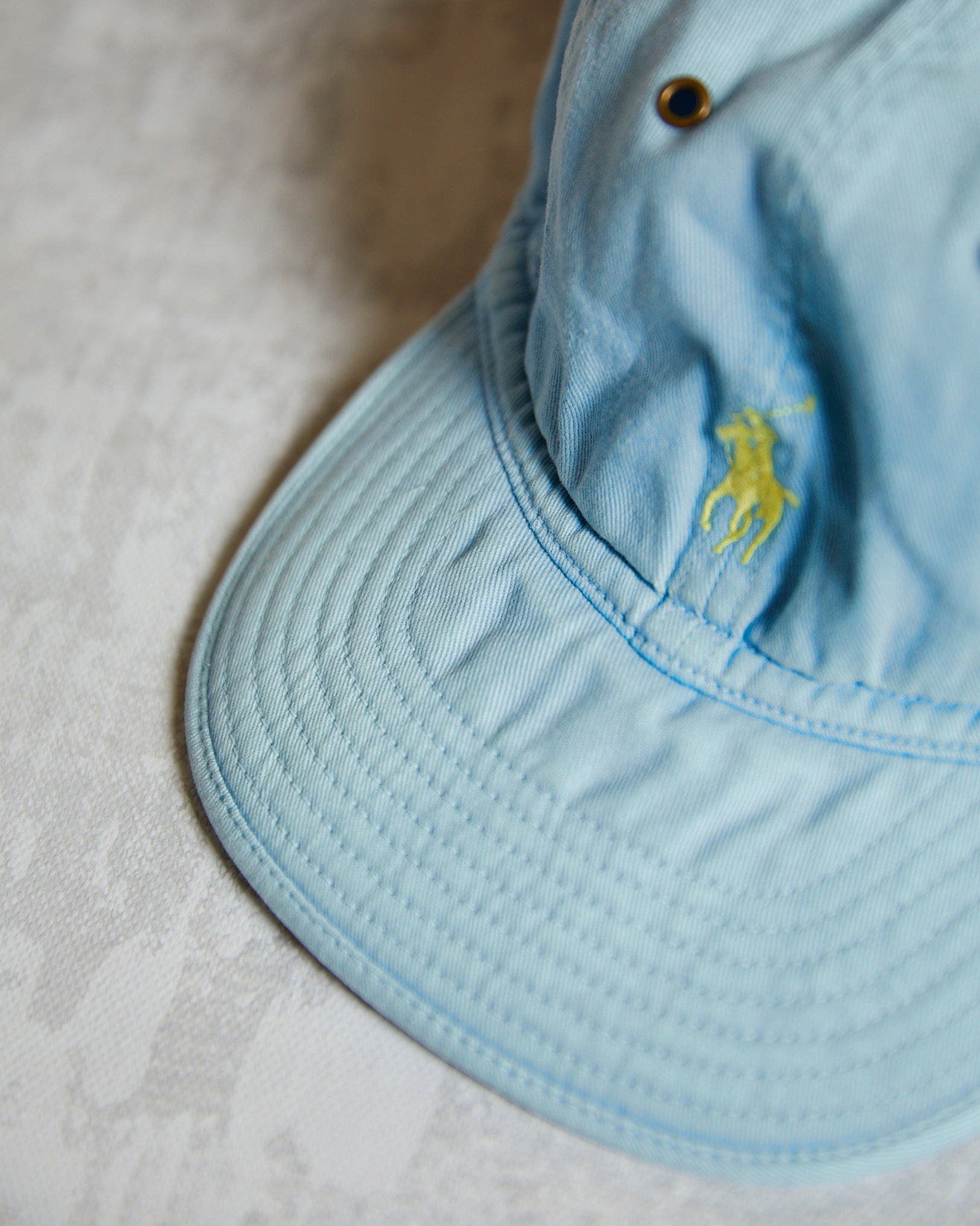 Vintage Polo Ralph Lauren Soft Brim 6 panel hat with a yellow logo