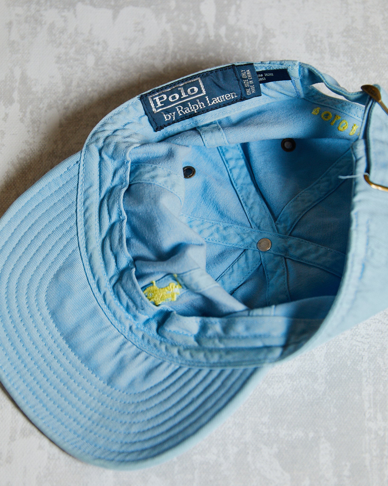 Vintage Polo Ralph Lauren Soft Brim 6 panel hat with a yellow logo